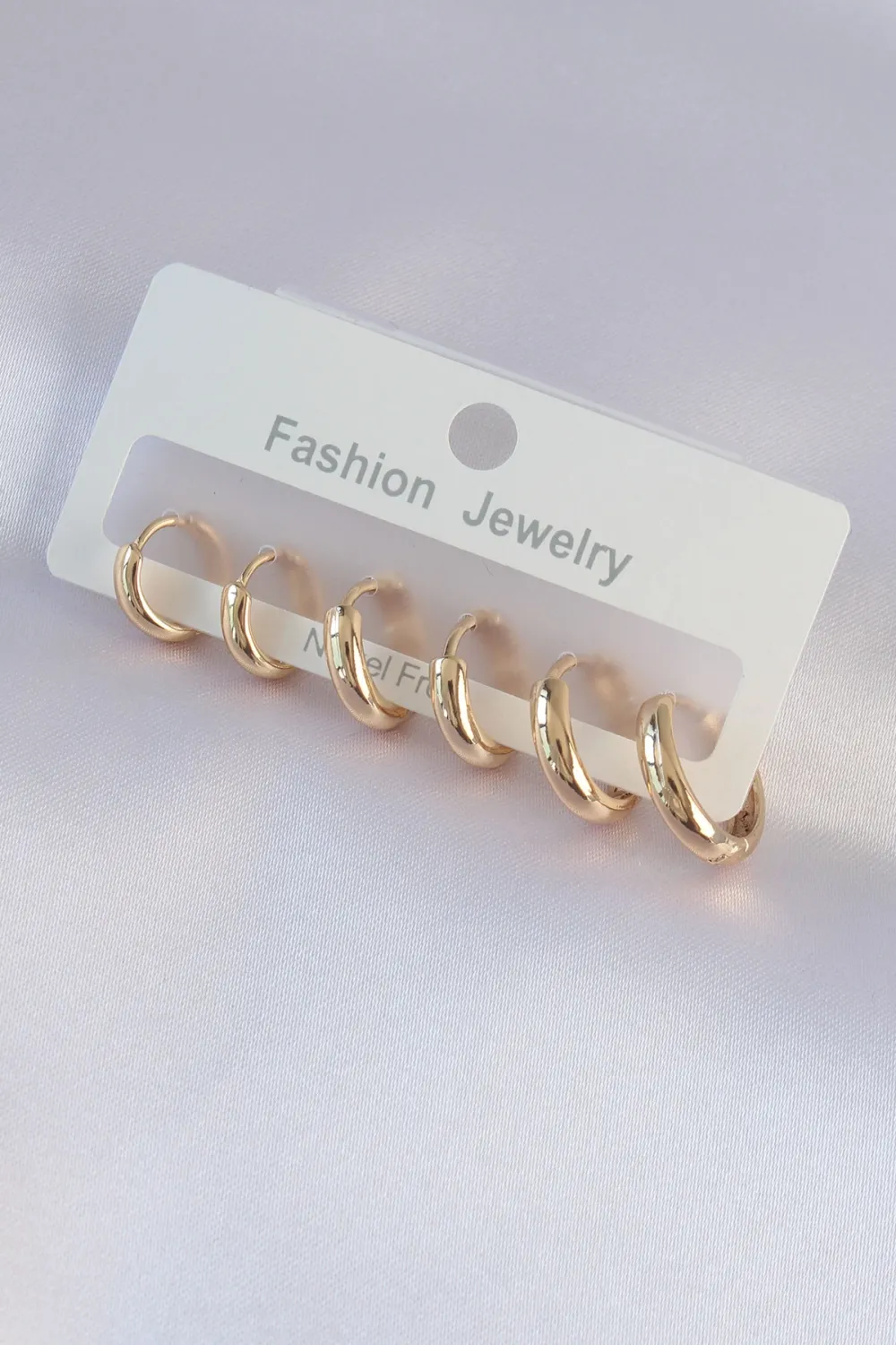 ietaks™ Pirinç Gold Renk Oval Küpe Seti