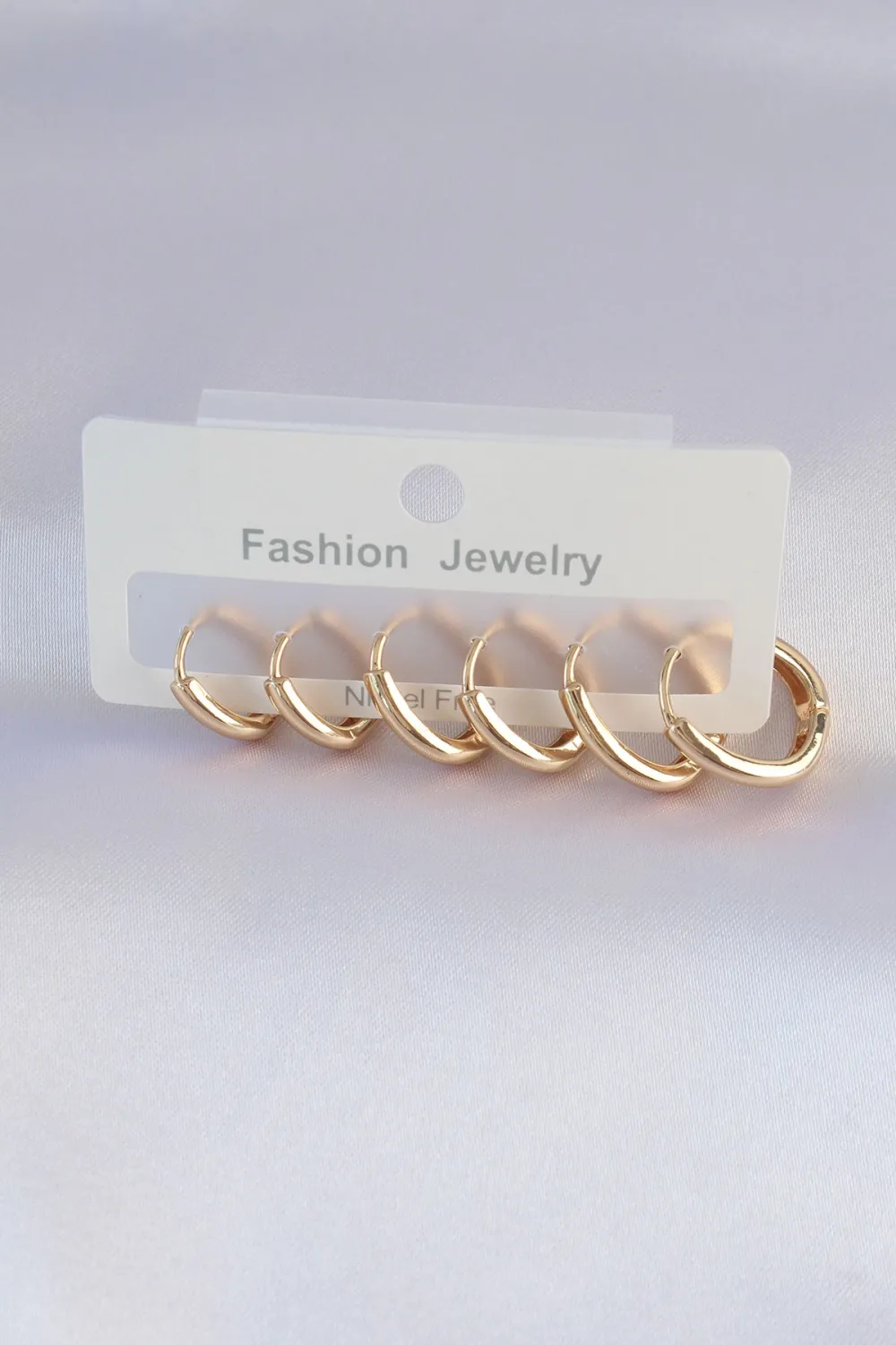 ietaks™ Pirinç Gold Renk Oval Küpe Seti