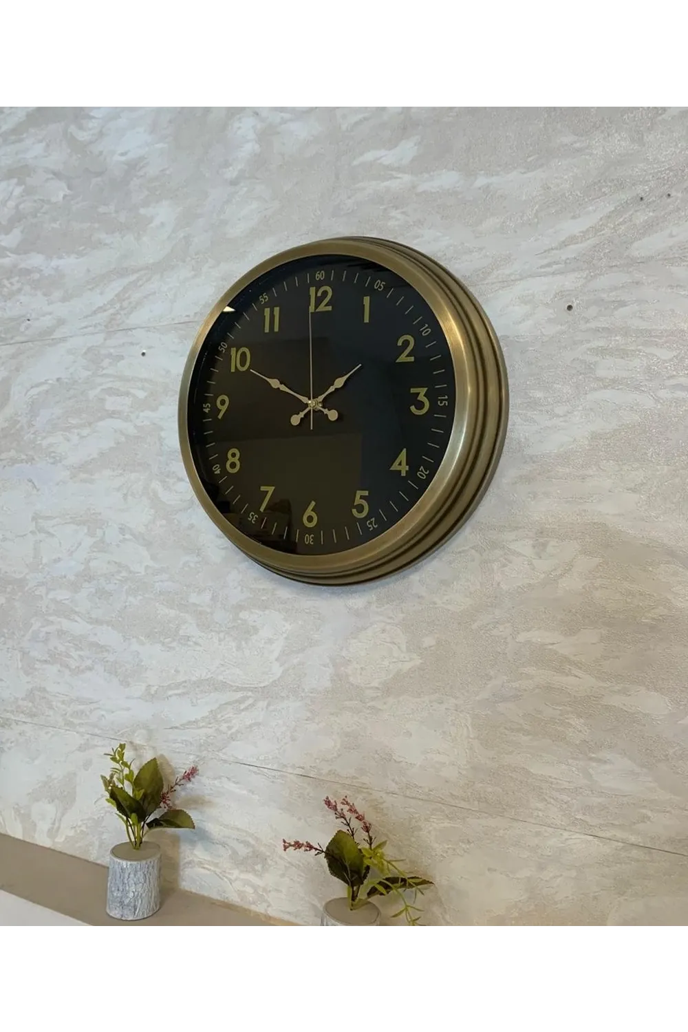 İhtişam Eskitme 40 Cm Metal Duvar Saati