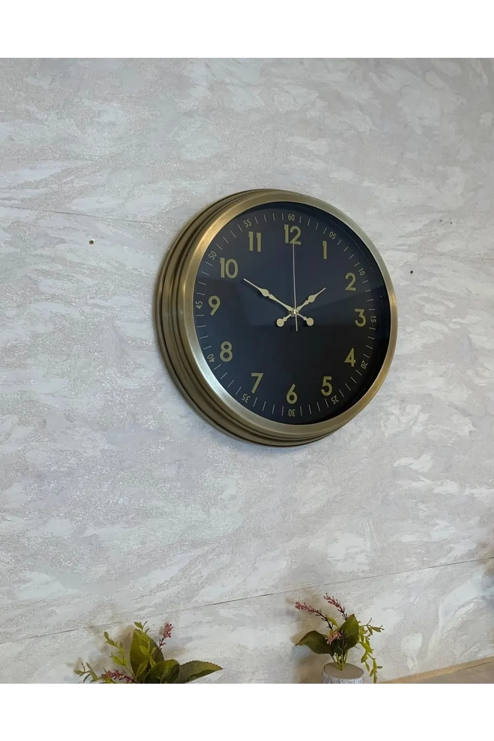 İhtişam Eskitme 40 Cm Metal Duvar Saati