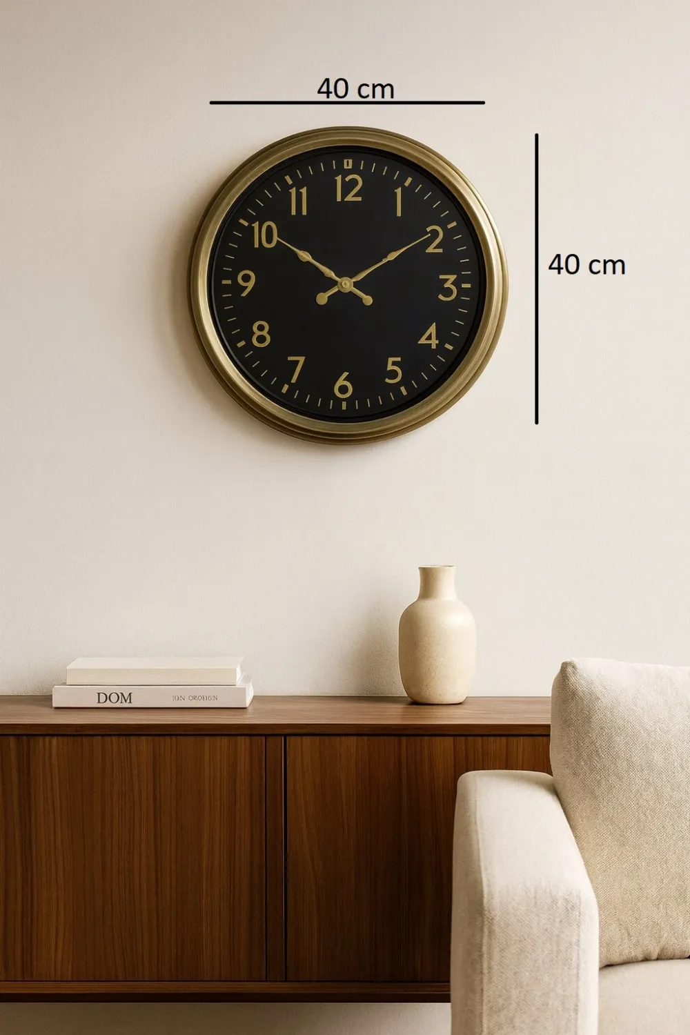 İhtişam Eskitme 40 Cm Metal Duvar Saati