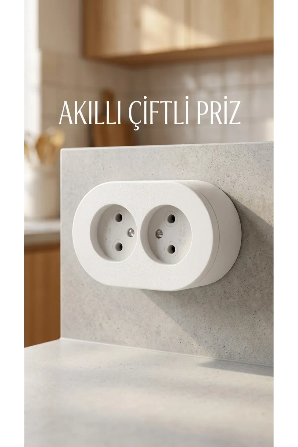 İkili Beyaz Topraklı Priz Sıva Üstü Duvar Kullanımı