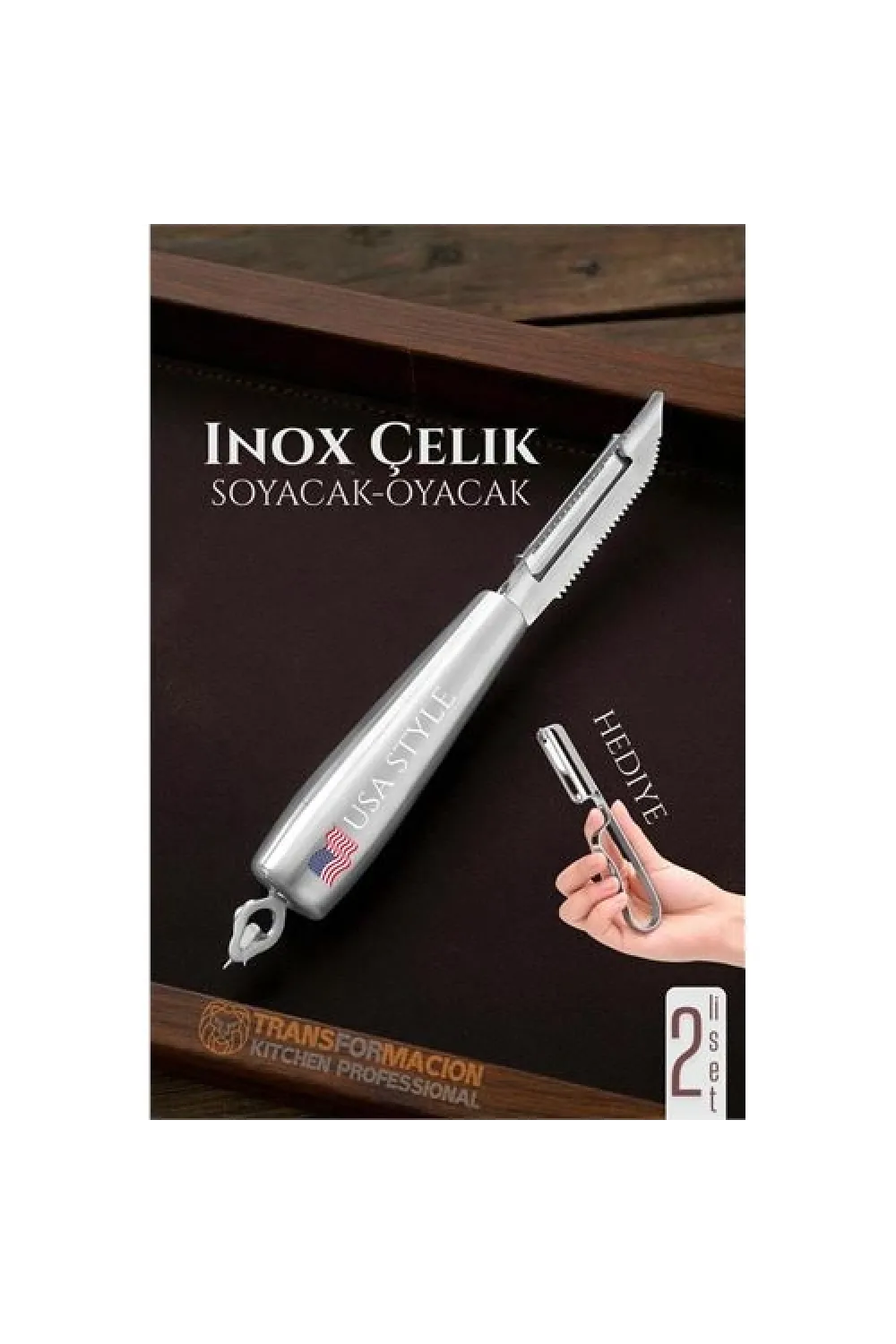 Inox Soyacak - Sebze Soyacağı - Kabak Dolma Oyacağı 2 li SET 722010