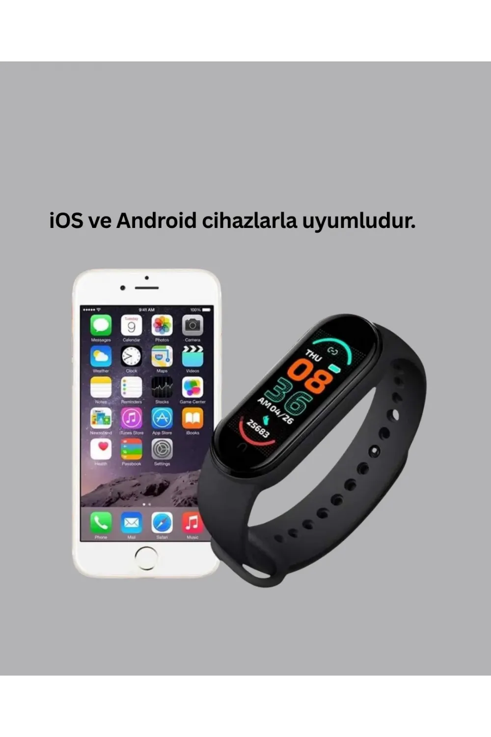 İos Ve Android Uyumlu Akıllı Bileklik – Çok Fonksiyonlu Kullanım
