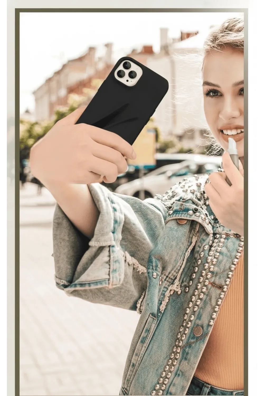 İphone 16 Pro Max Lip Gloss Kılıf Siyah
