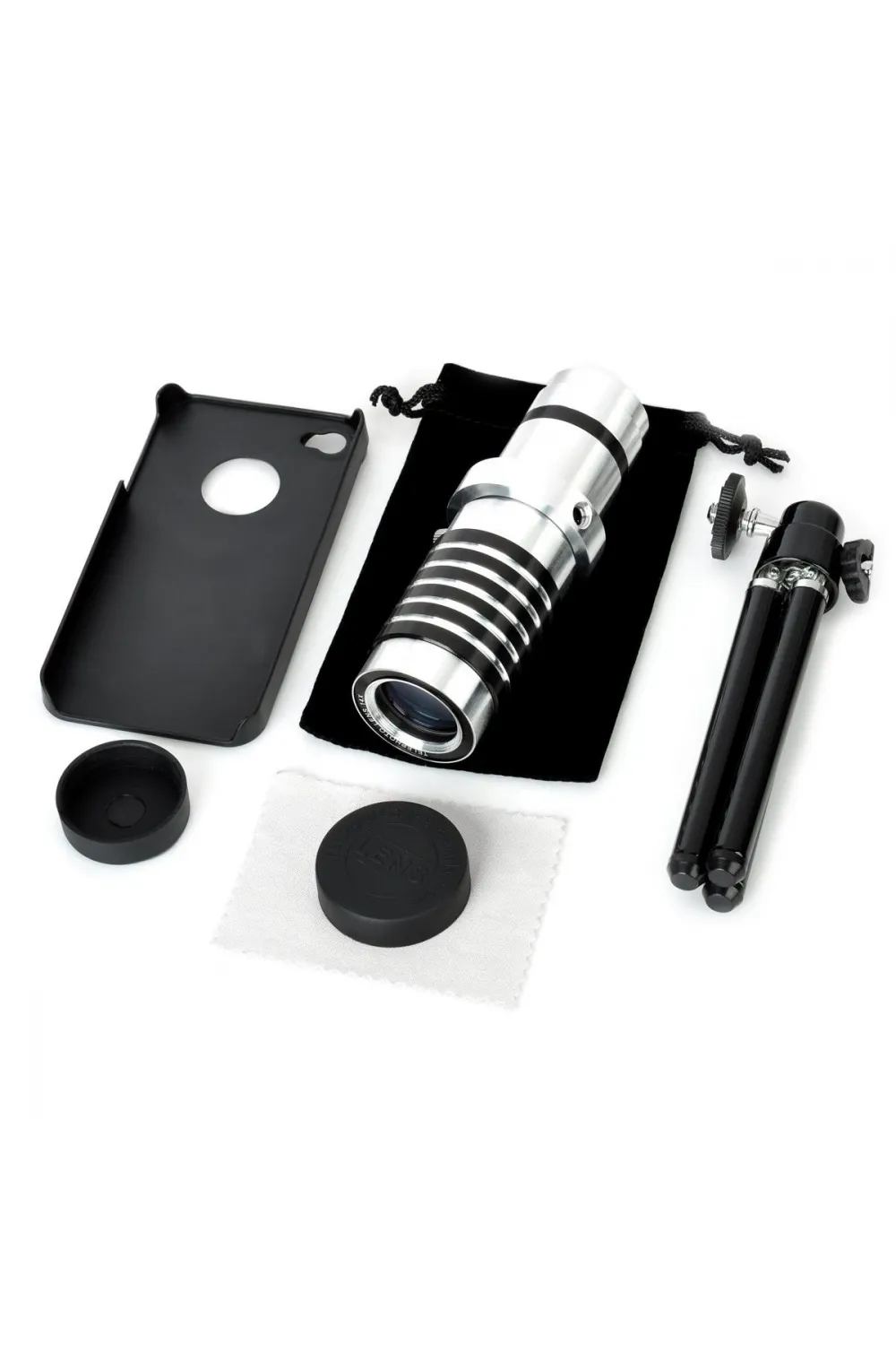 Iphone 5 5S - Iphone 4 4S Için Alüminyum 14X Optik Zoom Yakından Görüntü Çekme Dürbün