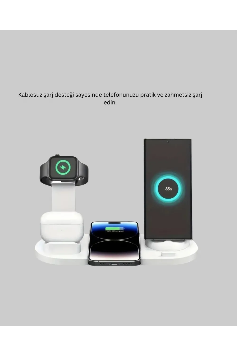 İphone, Airpods Ve Akıllı Saat Uyumlu Çoklu Şarj Cihazı