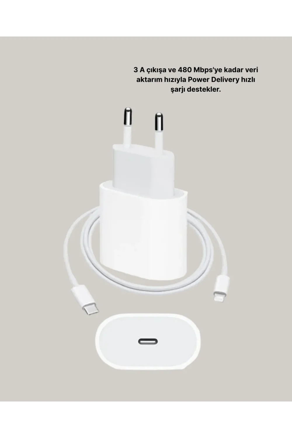 İphone Ve İpad Uyumlu 20w Güvenli Usb-c Hızlı Şarj Adaptörü