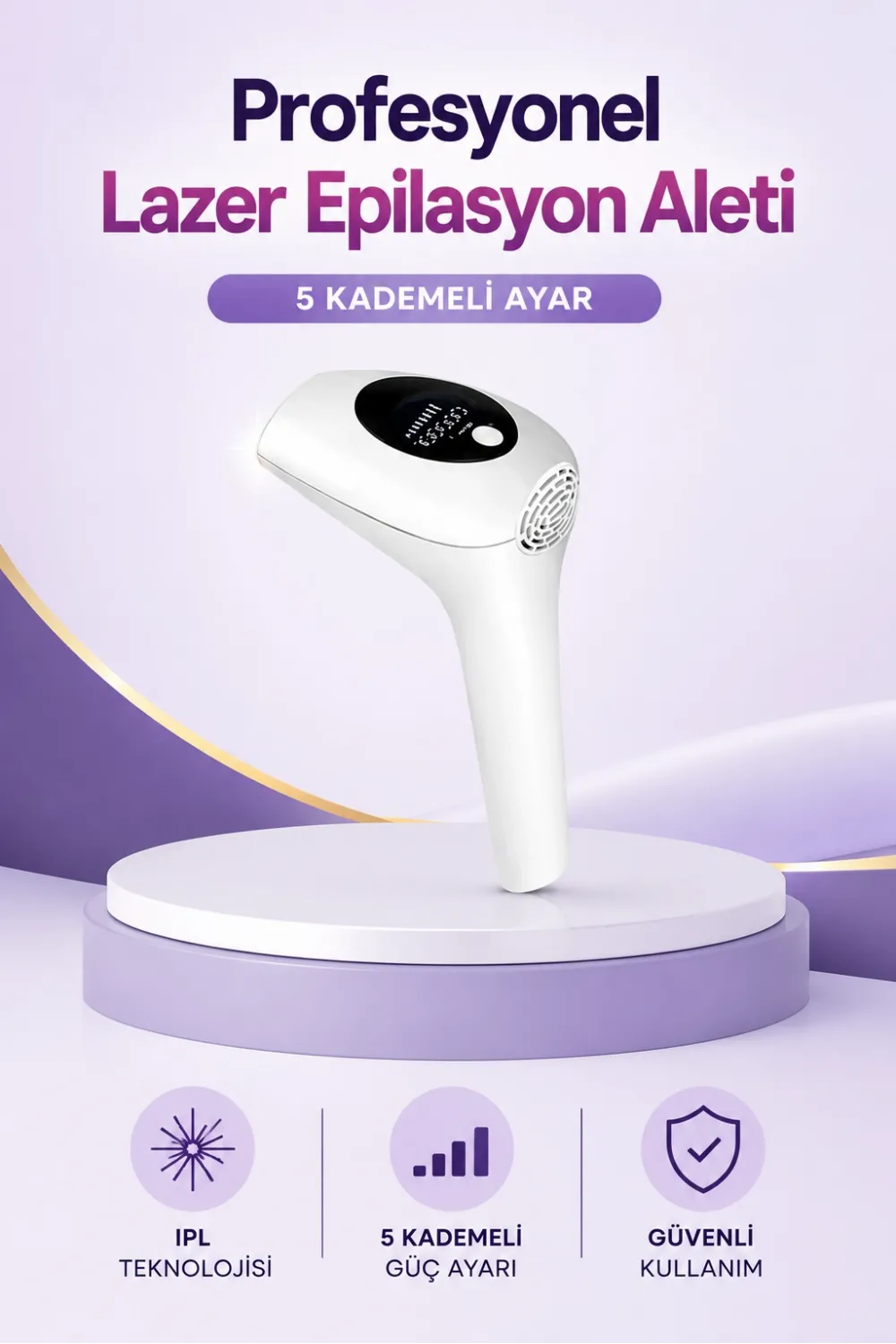 Ipl Lazer Epilasyon Aleti 5 Kademeli Güç Ayarlı