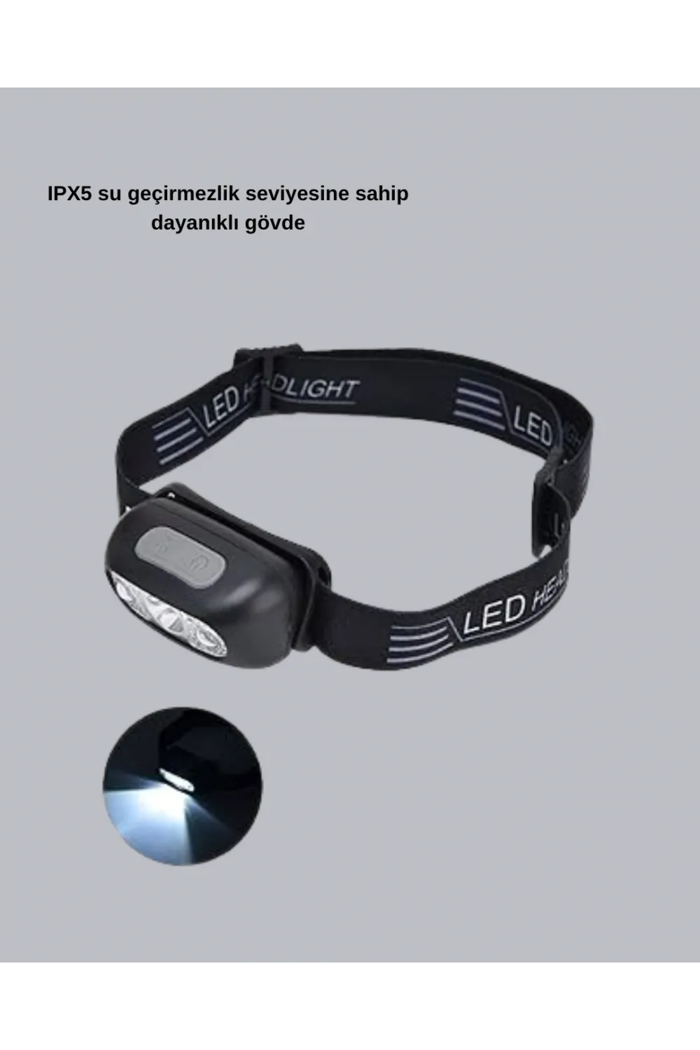 Ipx5 Su Geçirmez Şarjlı Led Kafa Feneri | Hareket Sensörlü, Ayarlanabilir 60° Far