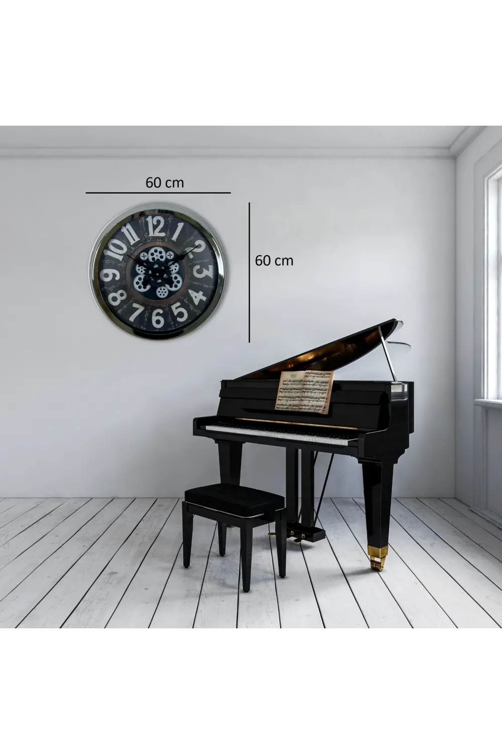 Iron Legacy Krom 60 Cm Çarklı Duvar Saati