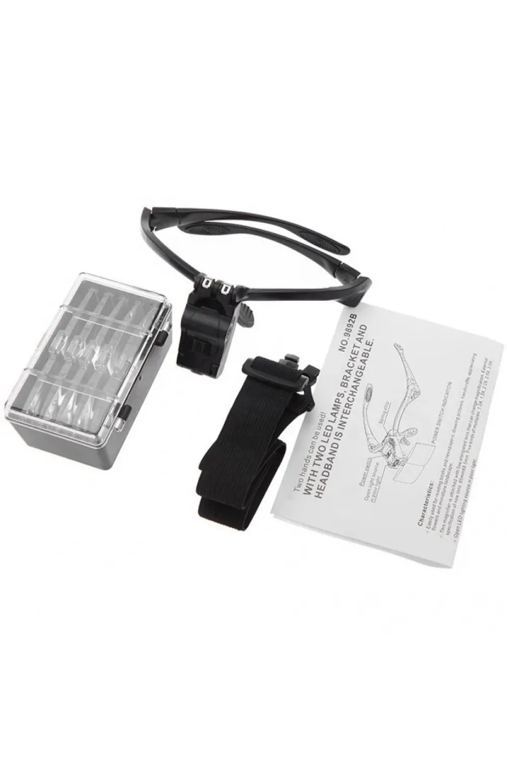Işıklı Gözlük Büyüteç - 5 Farklı Lens 9892B