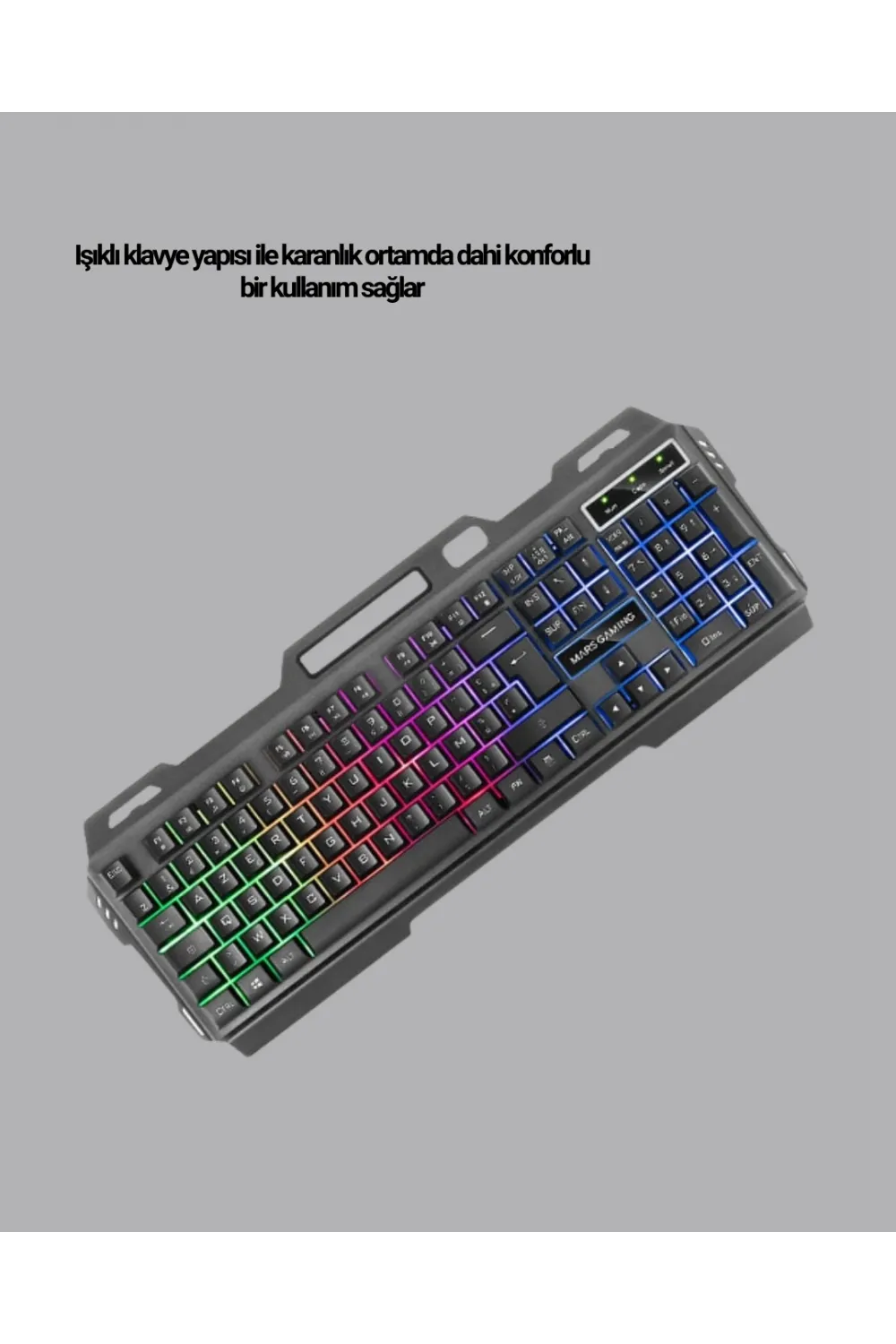 Işıklı Oyuncu Klavye Mouse Ve Bluetooth Kulaklık Seti Türkçe Q Usb