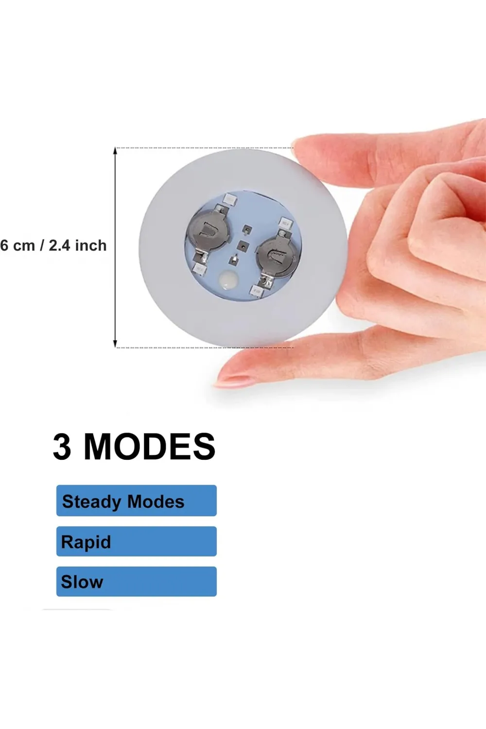 Işıklı Yapışkanlı Bardak Altı Aparatı Ledli 3 Modlu 6 cm Çap 1 Adet
