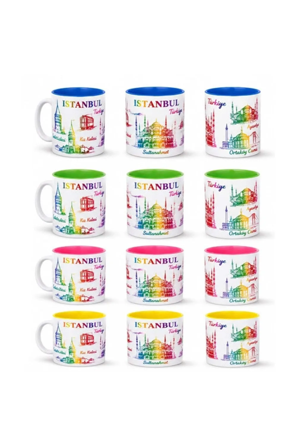 İstanbul Temalı Cam Kupa Bardak