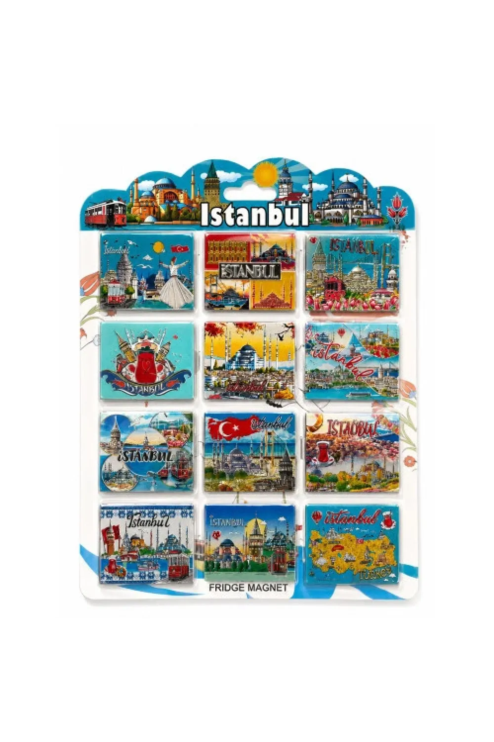 İstanbul Temalı Silikon Buzdolapı Süsü Magnet 12Li Set