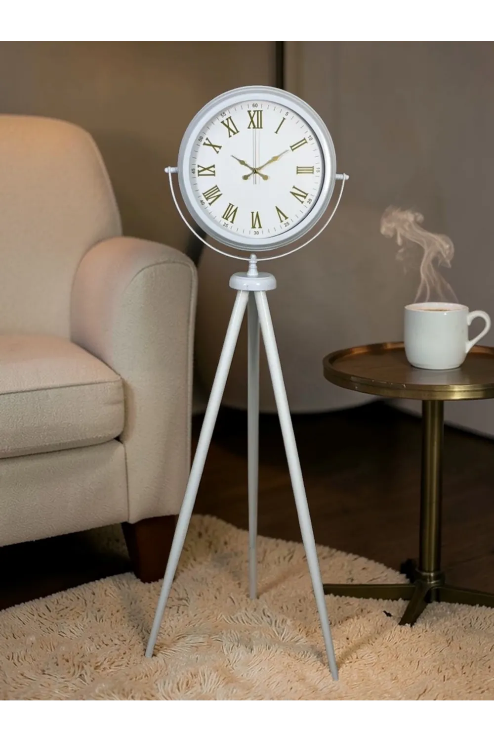 Ivory Beyaz Tripod Ayaklı Saat