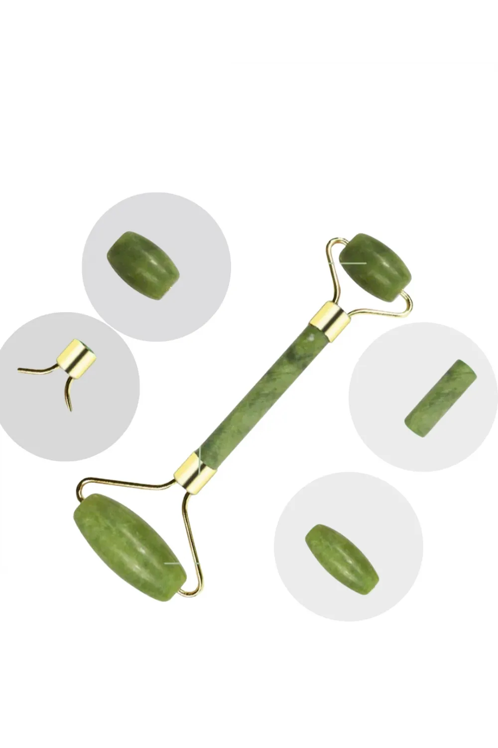 Jade Stone Yüz Bakım Seti Gua Sha Ve Roller Masaj Taşı