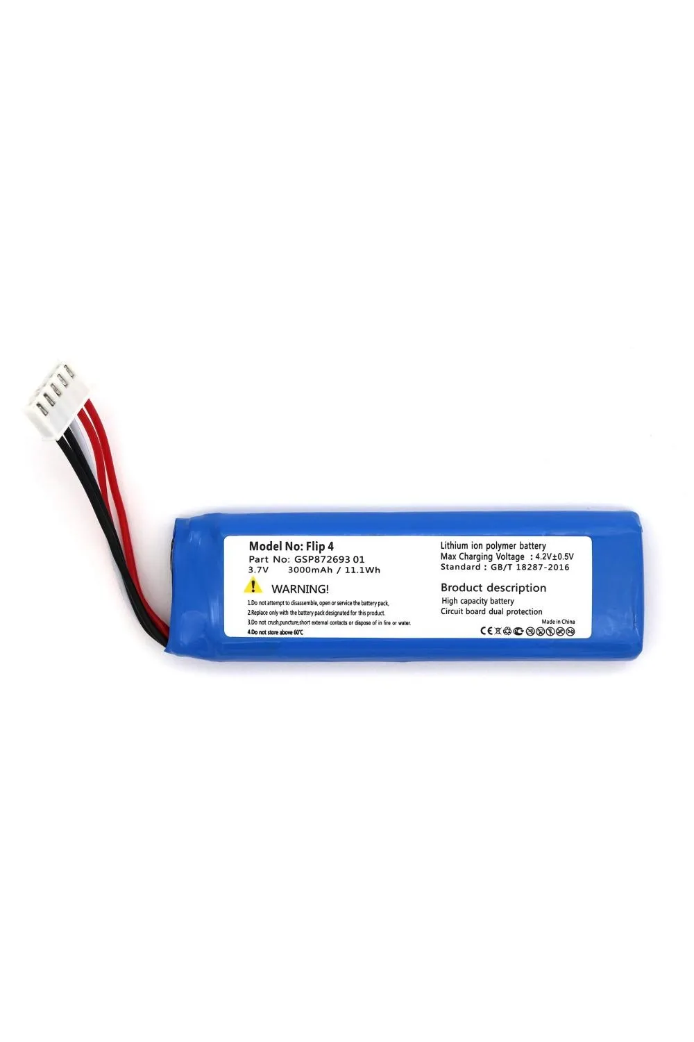 JBL Flip 4 uyumlu 3.7v 3000 mah Soketli Batarya