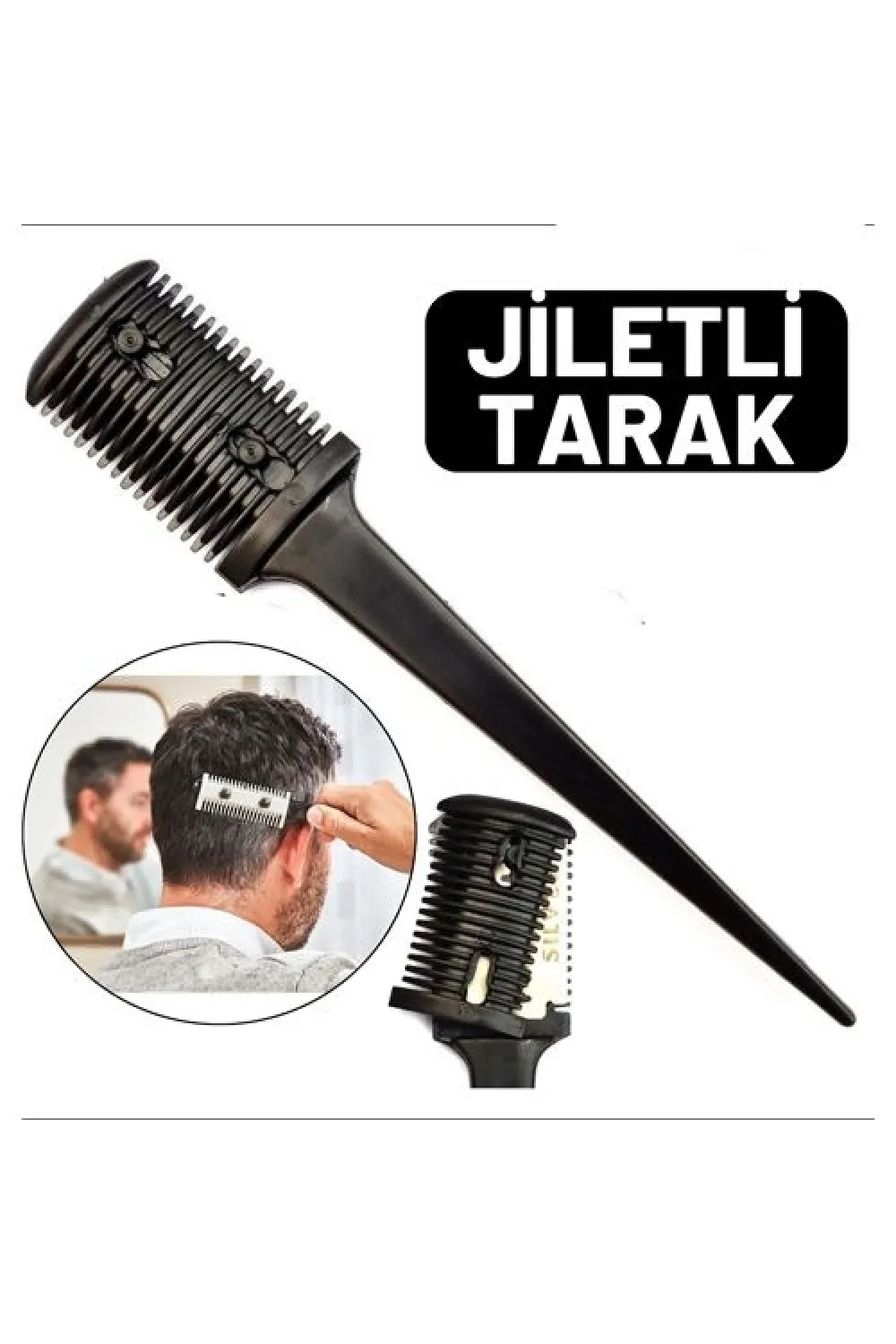 Jiletli Kırık Saç Sakal Düzletme İnceltme Tarağı