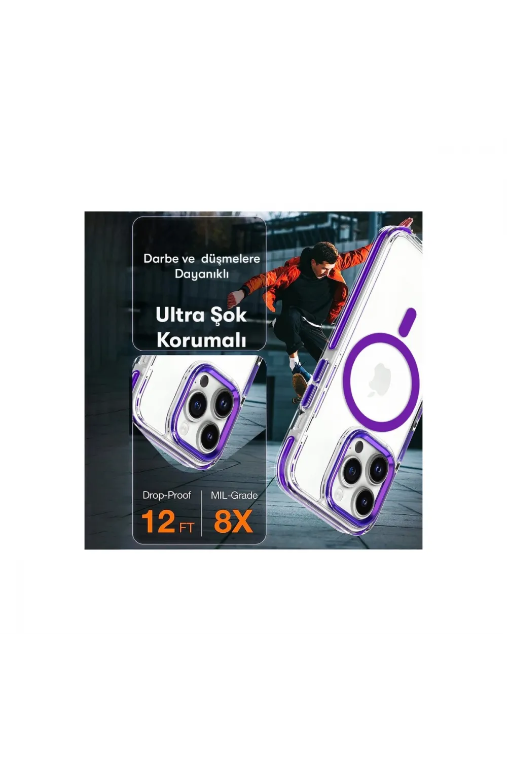 Joko Apple İphone 15 Pro Max Bella Magsafe Kapak - Derin Mor
