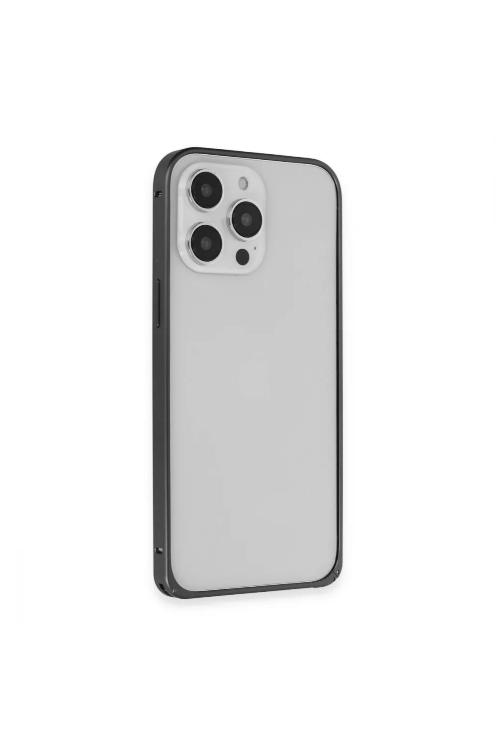 Joko Apple İphone 15 Pro Max Metal Bumper Mat Kapak - Siyah