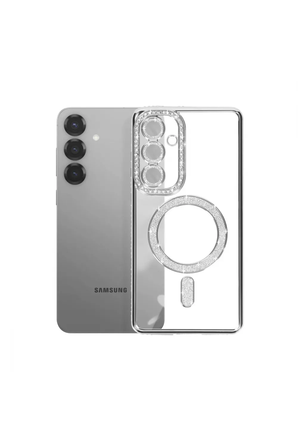 Joko Samsung Galaxy A57 5g Joke Simli Magneticsafe Kılıf - Gümüş