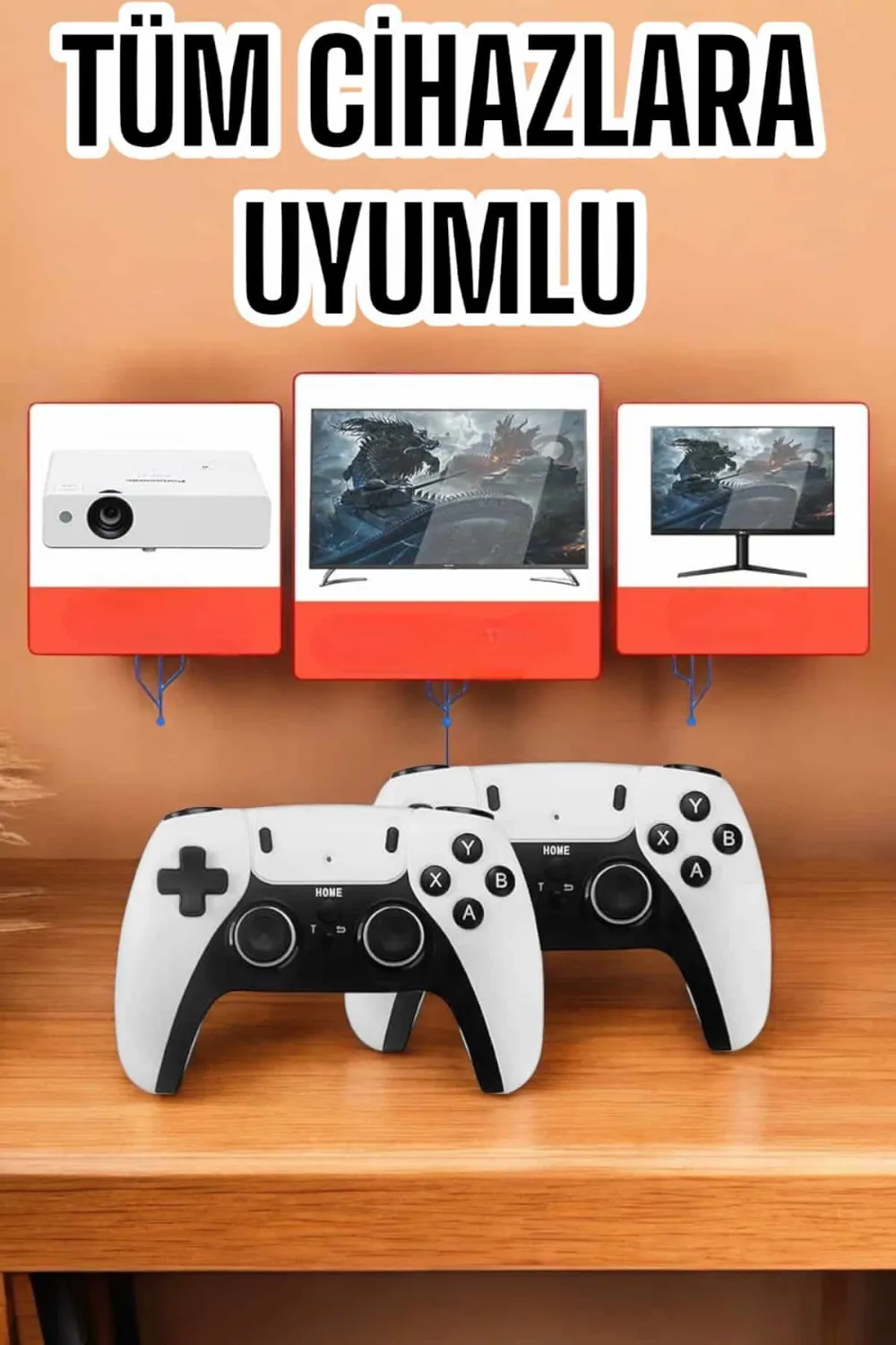 Joystick Çift Kollu Oyun Kolu Retro Oyun Yüksek Çözünürlüklü 3d Game