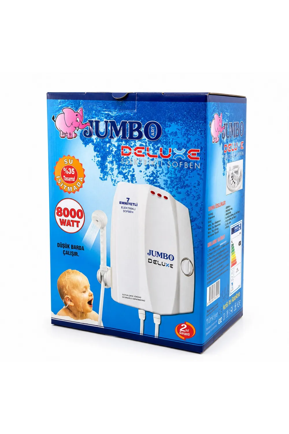 Jumbo Beyaz Elektrikli Şofben 7.500-9000w