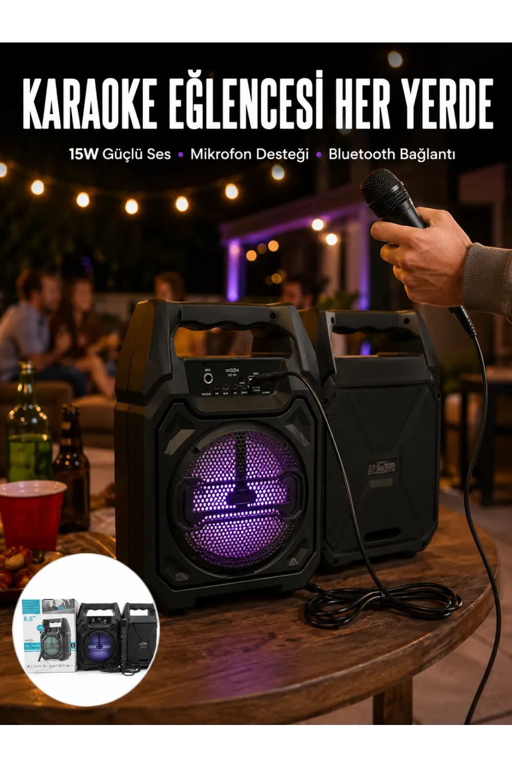 Kablosuz 6.5 İnç Tws Bluetooth Hoparlör Yeni Nesil