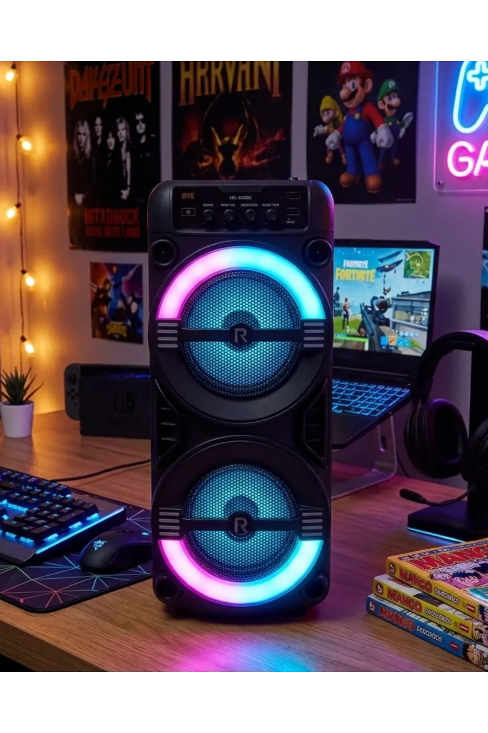Kablosuz Bluetooth Hoparlör Led Işıklı Usb Ve Tf Kart Destekli