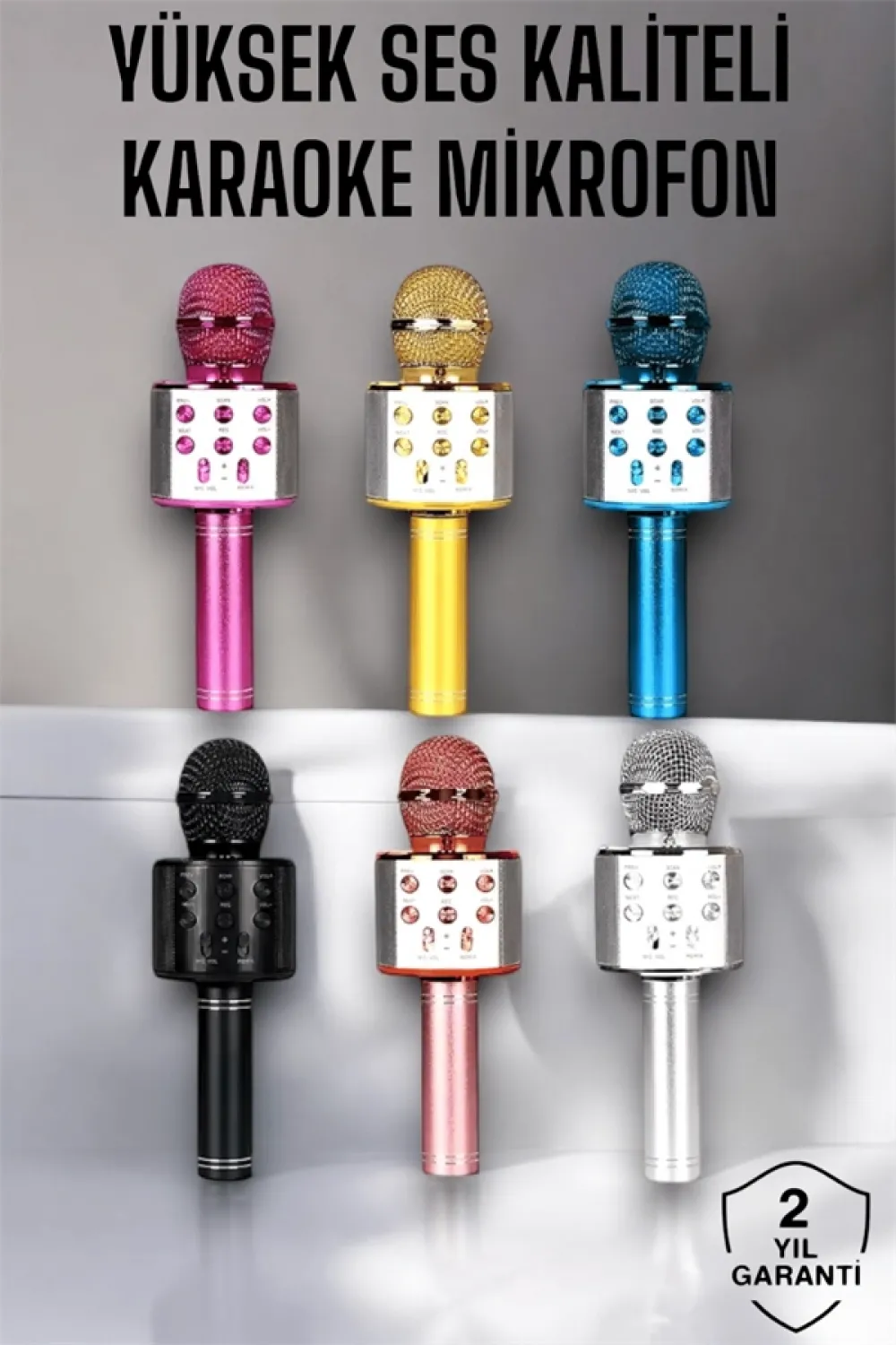 Kablosuz Bluetooth Karaoke Mikrofon Usb Ve Aux Girişli, Yüksek Ses Kalitesi