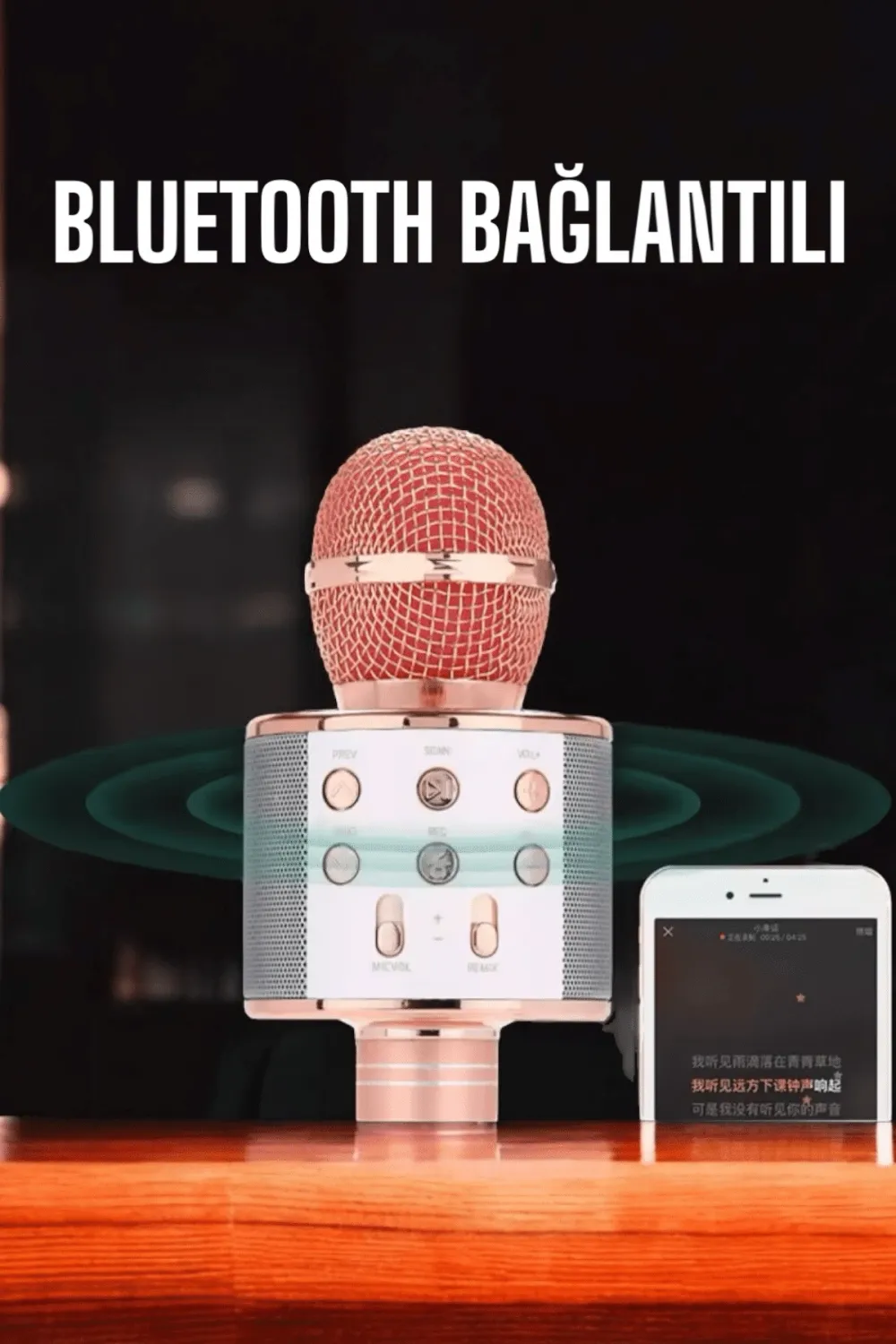 Kablosuz Bluetooth Karaoke Mikrofon Usb Ve Aux Girişli, Yüksek Ses Kalitesi