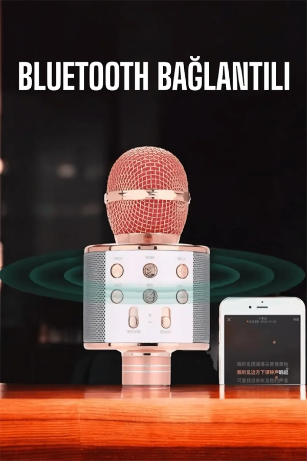 Kablosuz Bluetooth Karaoke Mikrofon Usb Ve Aux Girişli, Yüksek Ses Kalitesi