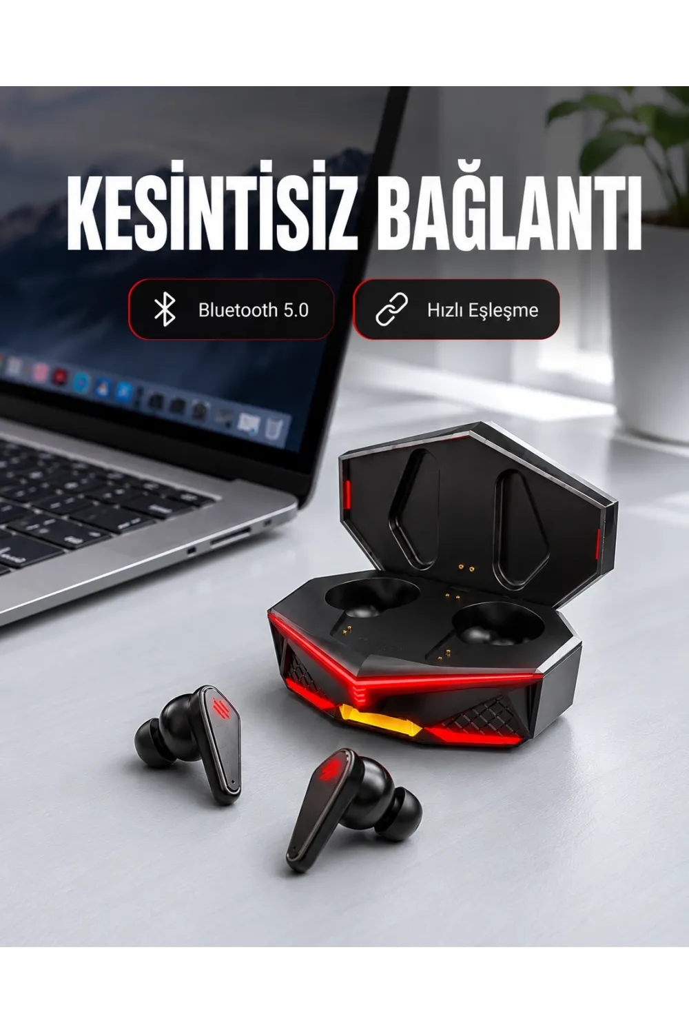 Kablosuz Bluetooth Kulaklık Led Işıklı Yeni Nesil