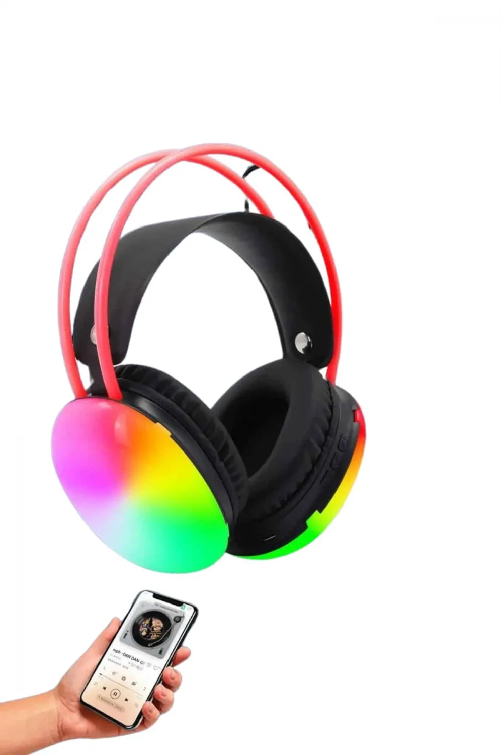 Kablosuz Bluetooth Kulaklık Rgb Işıklı Kulak Üstü 5.3 Bluetooth Bağlantılı