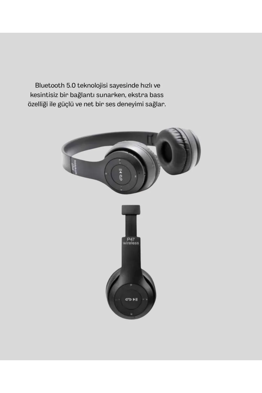 Kablosuz Bluetooth Kulaklık – Tf Kart, Aux, Mikrofonlu, Suya Dayanıklı, 10m Menzil