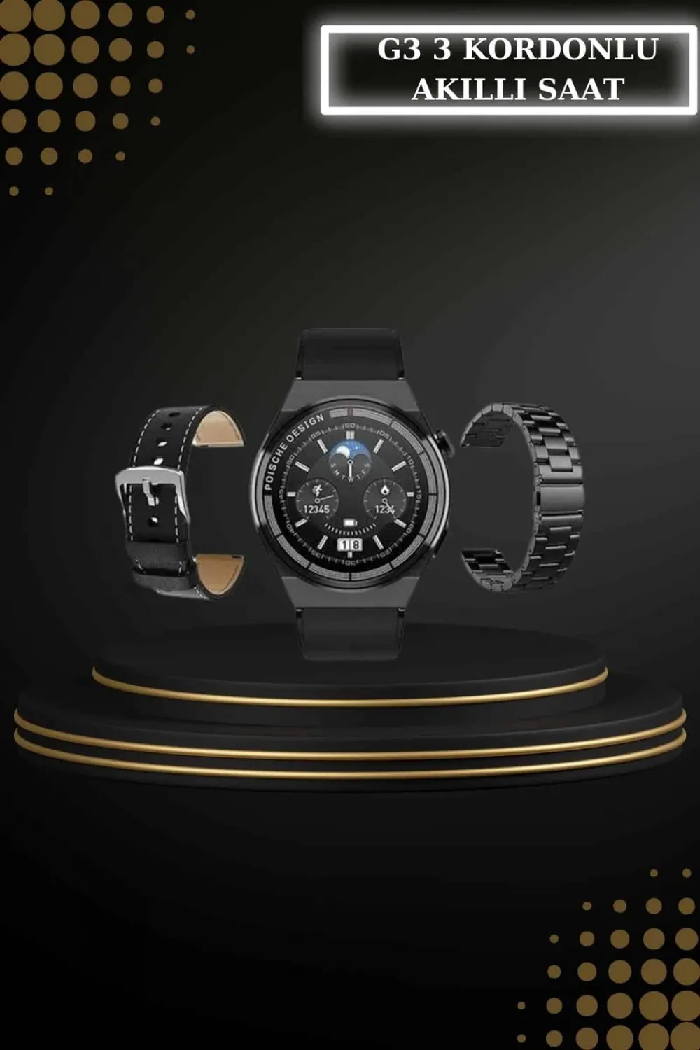 Kablosuz Bluetooth Kulaklık Ve Kordon Hediyeli Akıllı Saat Nabız Ölçer Uzun Pil Ömrü