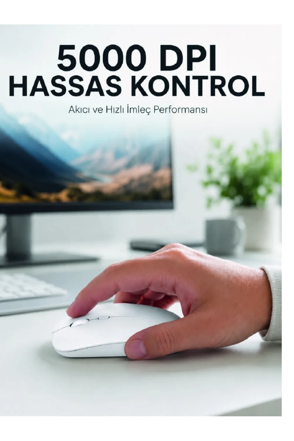 Kablosuz Bluetooth Oyuncu Mouse Sessiz Tıklama Ergonomik Wireless Fare