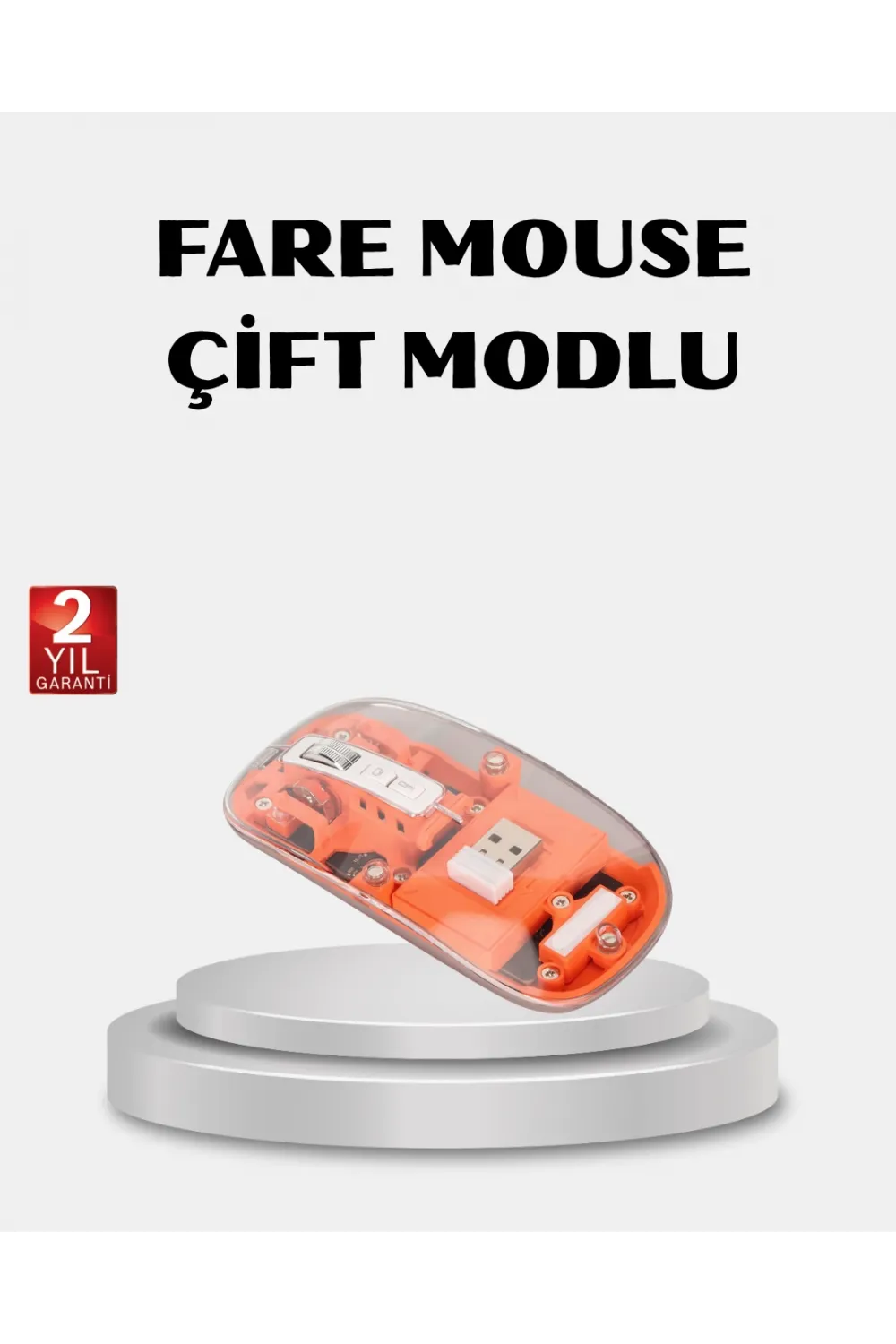 Kablosuz Çift Modlu Mouse – Bluetooth 5.0 + 2.4ghz
