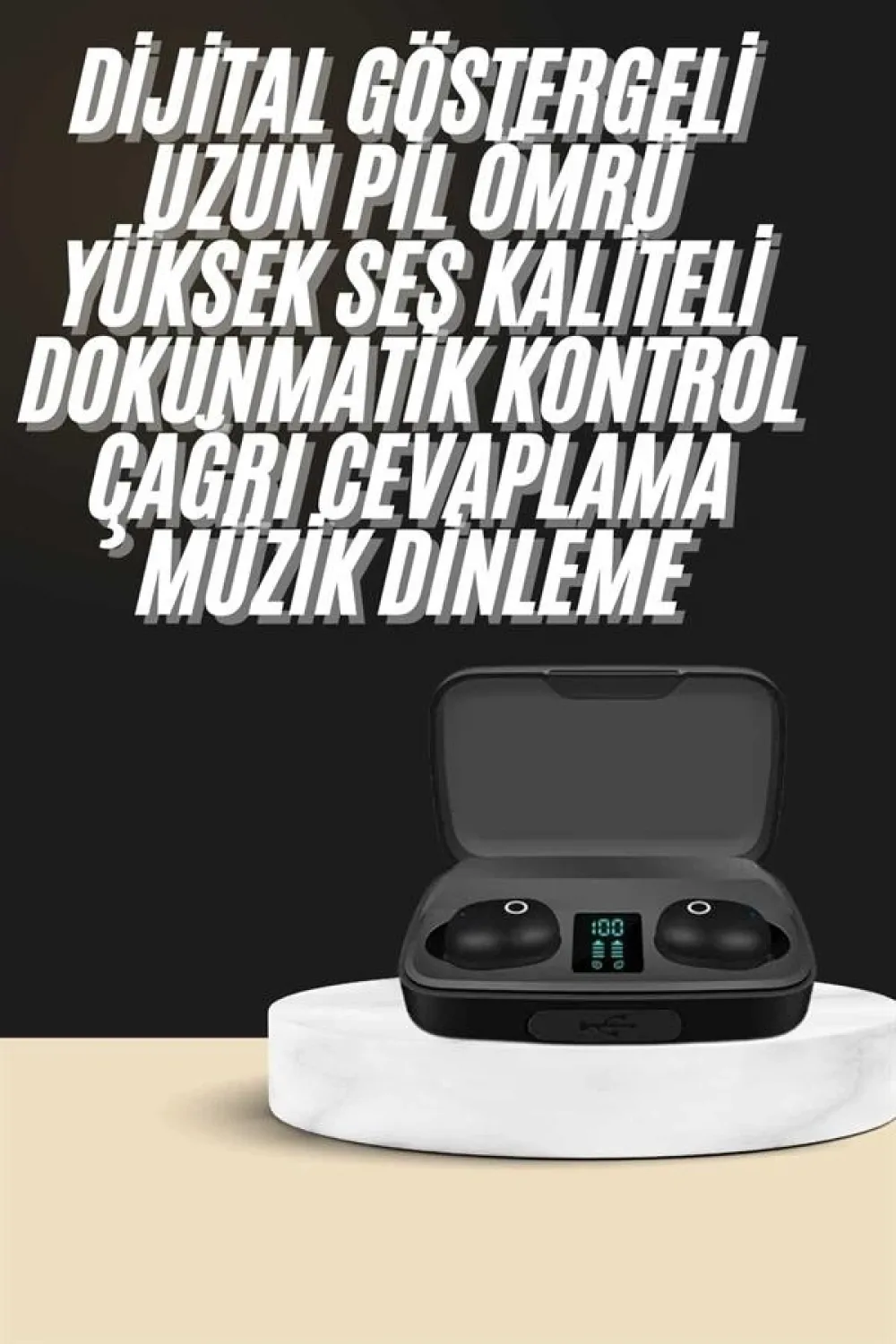 Kablosuz Dijital Göstergeli Çağrı Cevaplayabilen Tws 5.0 Bluetooth Kulaklık