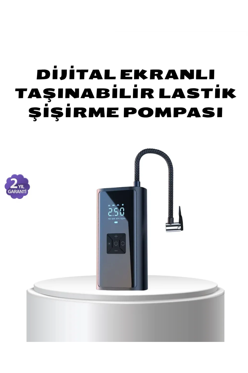 Kablosuz Dijital Lastik Şişirme Pompası Led Işıklı 80w