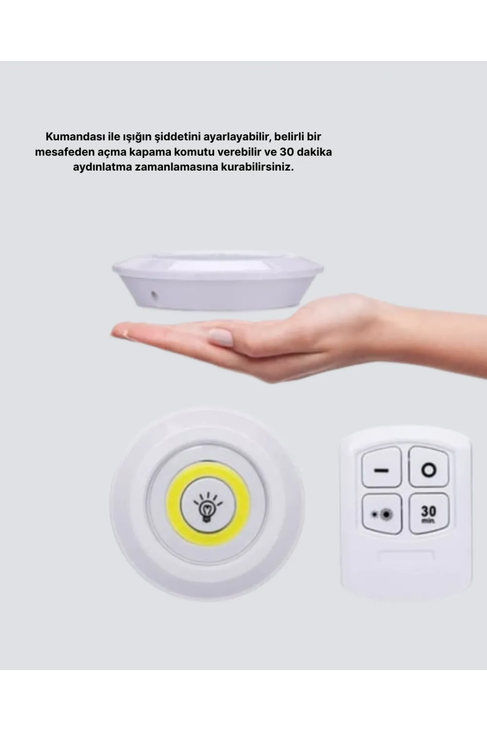 Kablosuz Gün Işığı 3’lü Led Spot Lamba Kumandalı