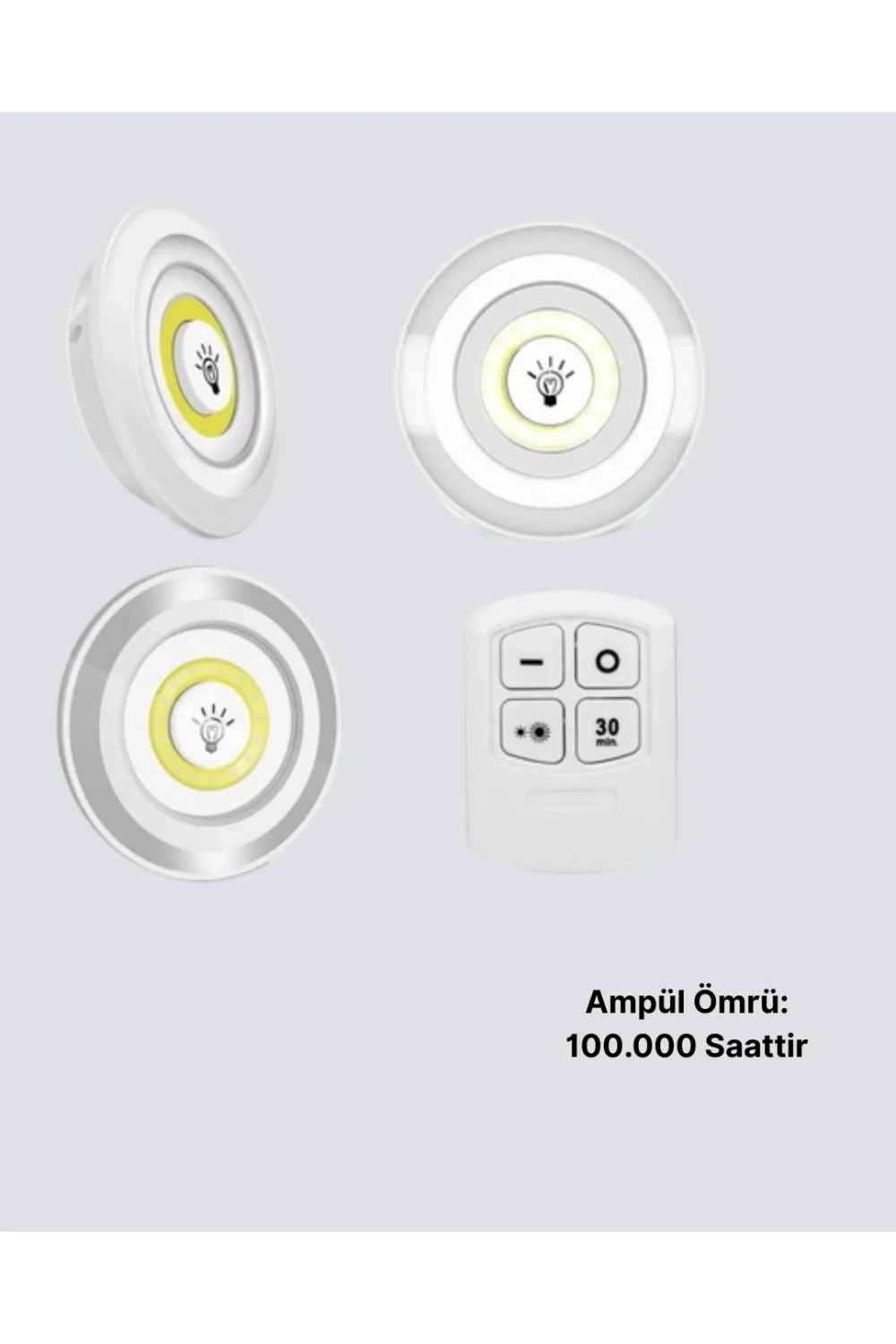 Kablosuz Gün Işığı 3’lü Led Spot Lamba Kumandalı