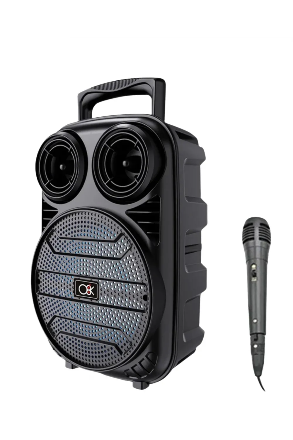 Kablosuz Karaoke Hoparlör Mikrofonlu Rgb Işıklı Bluetooth Speaker Usb Tf Kart Destekli