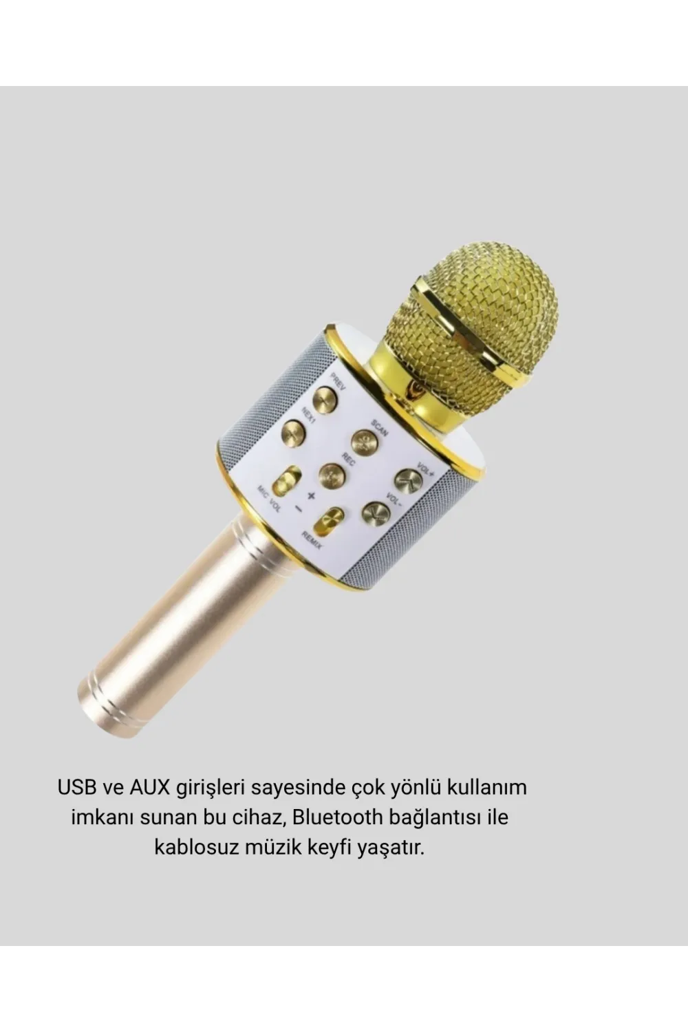Kablosuz Karaoke Mikrofon Usb Aux Destekli Parti Ve Eğlence İçin