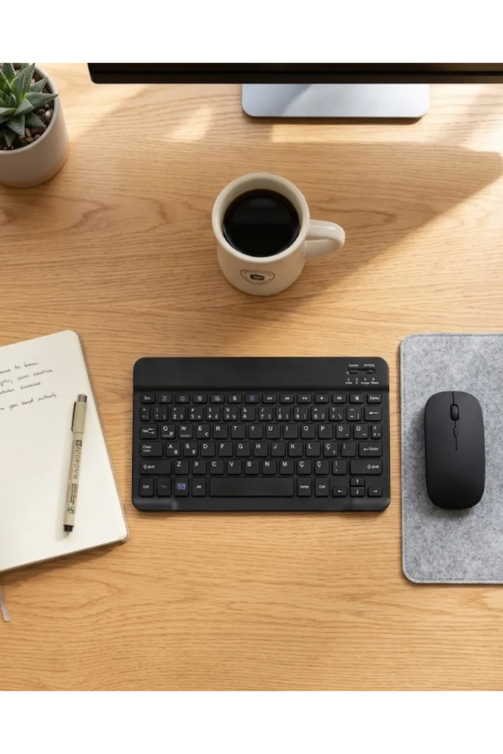 Kablosuz Klavye Ve Mouse Kombosu Bluetooth Uyumlu Sessiz Set