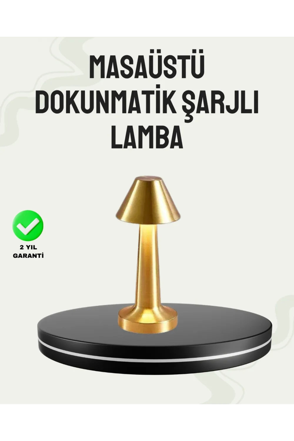 Kablosuz Led Masa Lambası 1800mah 3 Renk Aydınlatma Dokunmatik