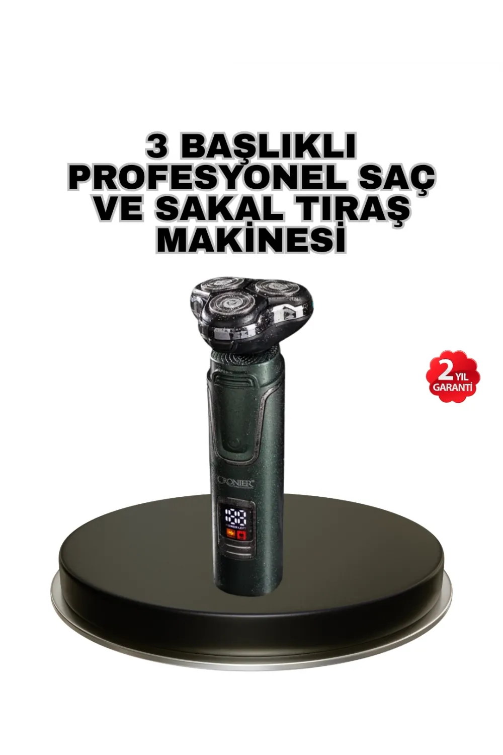 Kablosuz Profesyonel Erkek Bakım Seti – 3 Başlıklı, 3d Akıllı Kesim, Taşınabilir