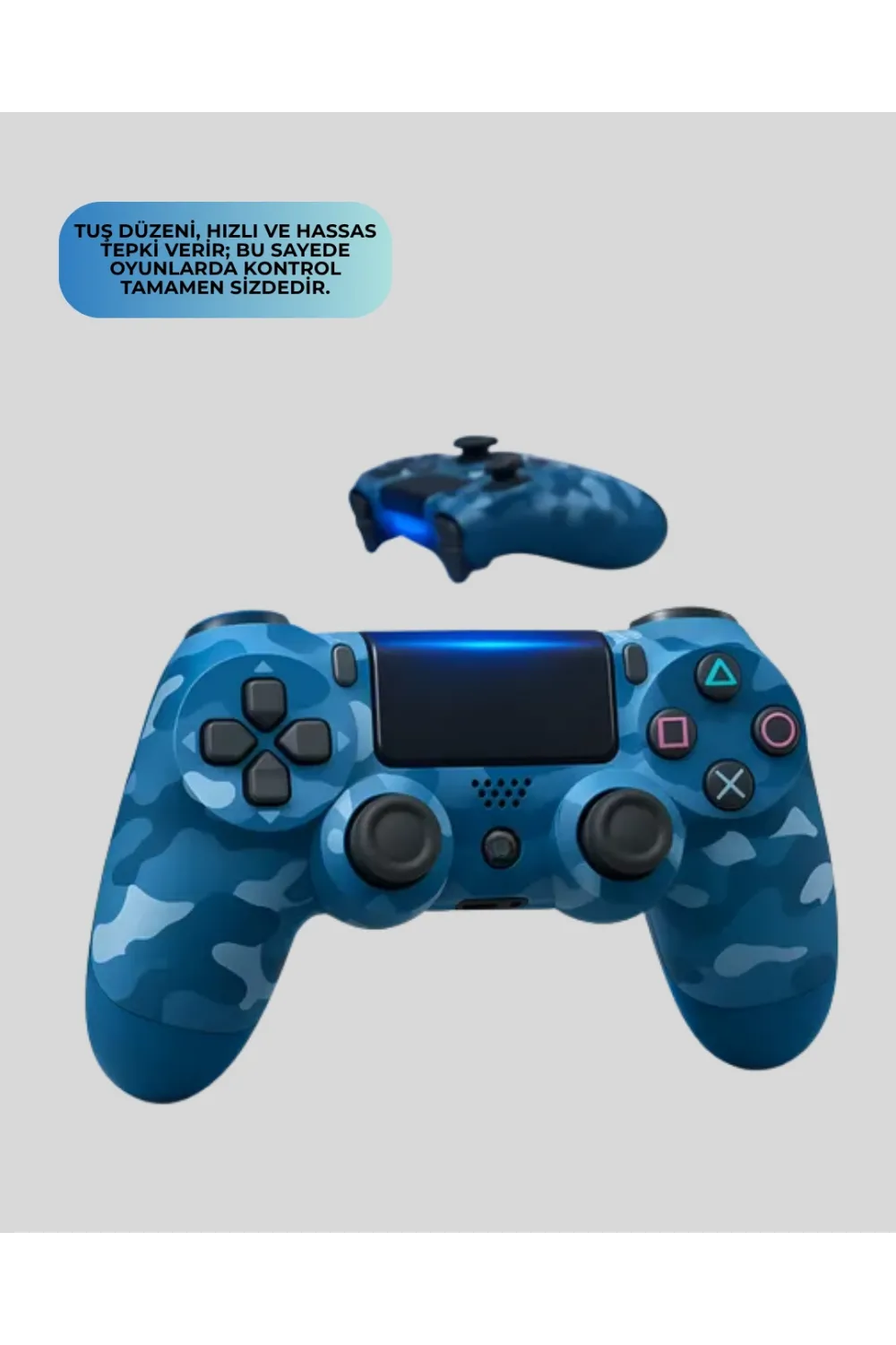 Kablosuz PS4 Controller Çift Motorlu Dayanıklı Gamepad